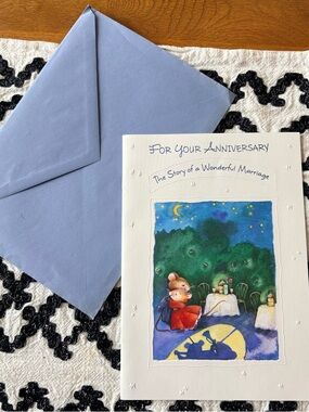 Vintage Hallmark Story Anniversary Card with Envelope cute sweet gift